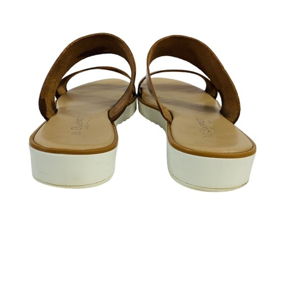 A Giannetti Bohemian Flat Slide Sandal Sz 8 Leather Double Strap Summer Italy - Picture 7 of 12